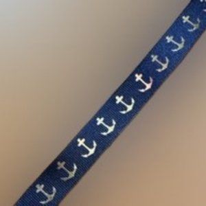 Navy Grosgrain Ribbon with Gold Anchors  ****ALL RIBBONS BUY 2 GET 1 FREE DEAL**